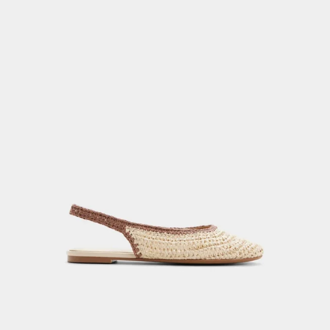 Damla Desenli Slingback Babet
