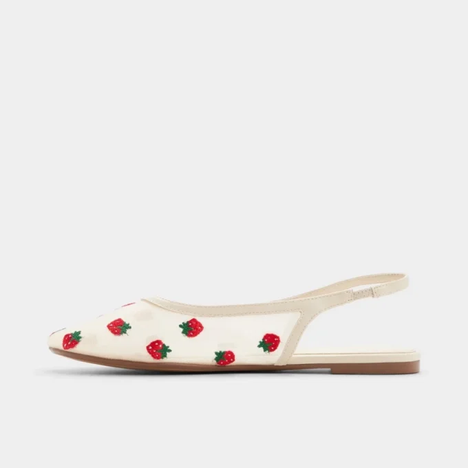 Damla Desenli Slingback Babet