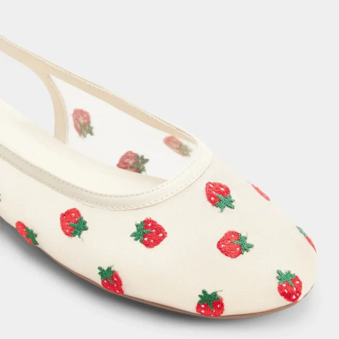 Damla Desenli Slingback Babet
