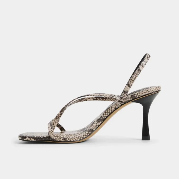 Riva Arkası Açık Topuklu Sandalet, Stiletto Topuk