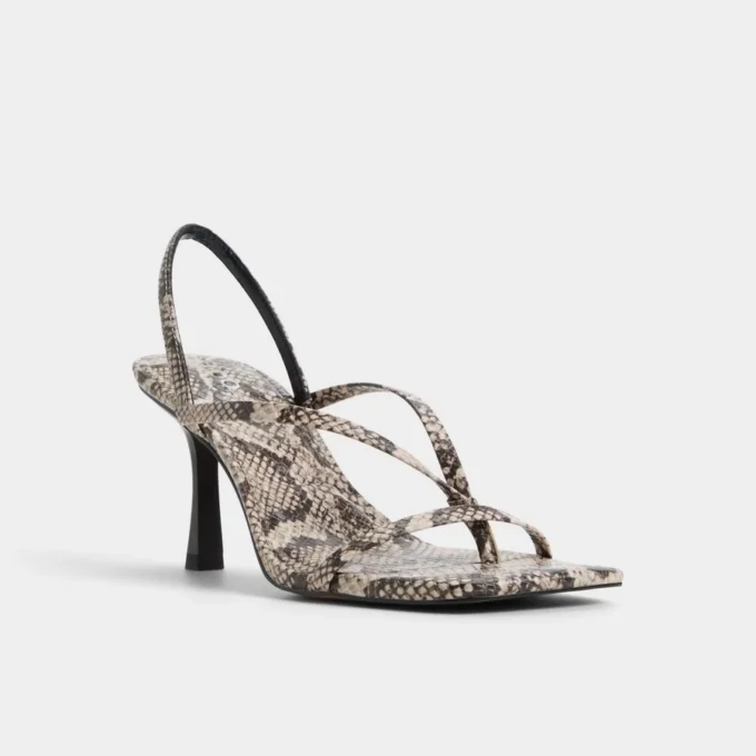 Riva Arkası Açık Topuklu Sandalet, Stiletto Topuk