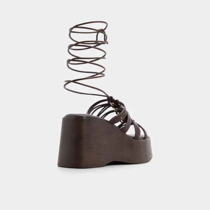 Timber Strappy wedge sandalet, Kama topuk
