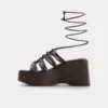Timber Strappy wedge sandalet, Kama topuk