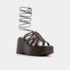 Timber Strappy wedge sandalet, Kama topuk