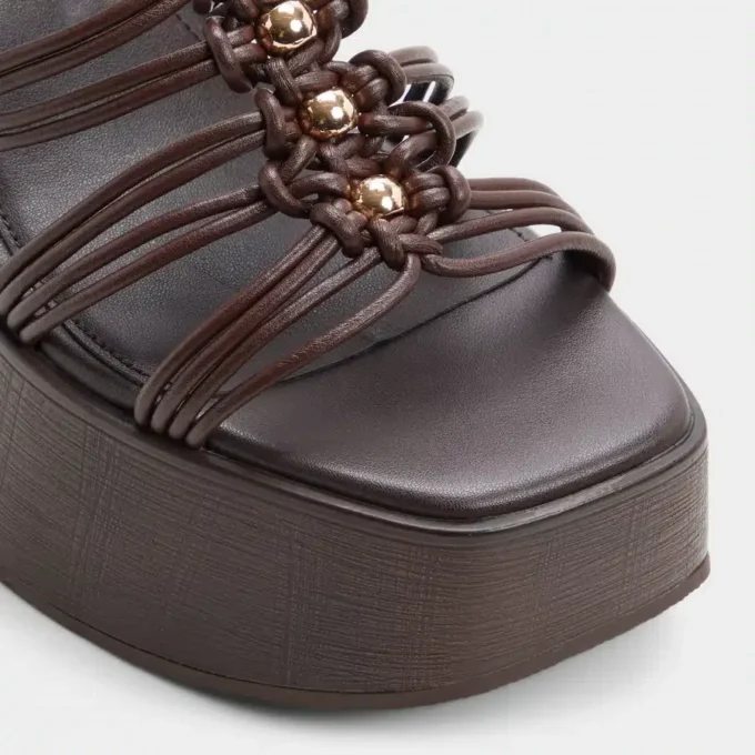 Timber Strappy wedge sandalet, Kama topuk