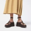 Timber Strappy wedge sandalet, Kama topuk